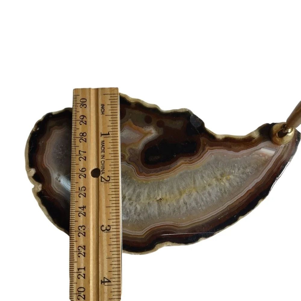 Vintage Sliced Agate Quartz Pen/Pencil Holder/Desktop/Purple/Mauve Size 6X3.5X1